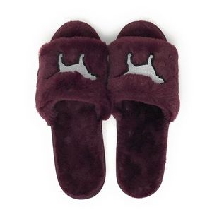 Victoria's Secret PINK Slide on Fuzzy Slippers 5-6